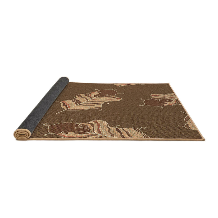 Thickness of Patterned Saddle Brown Rug, pat2734brn