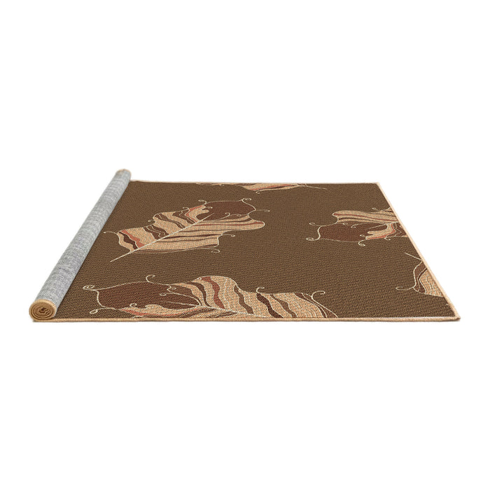 Sideview of Machine Washable Transitional Saddle Brown Rug, wshpat2734brn