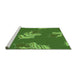 Sideview of Machine Washable Transitional Green Rug, wshpat2734grn