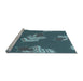 Sideview of Machine Washable Transitional Blue Rug, wshpat2734lblu