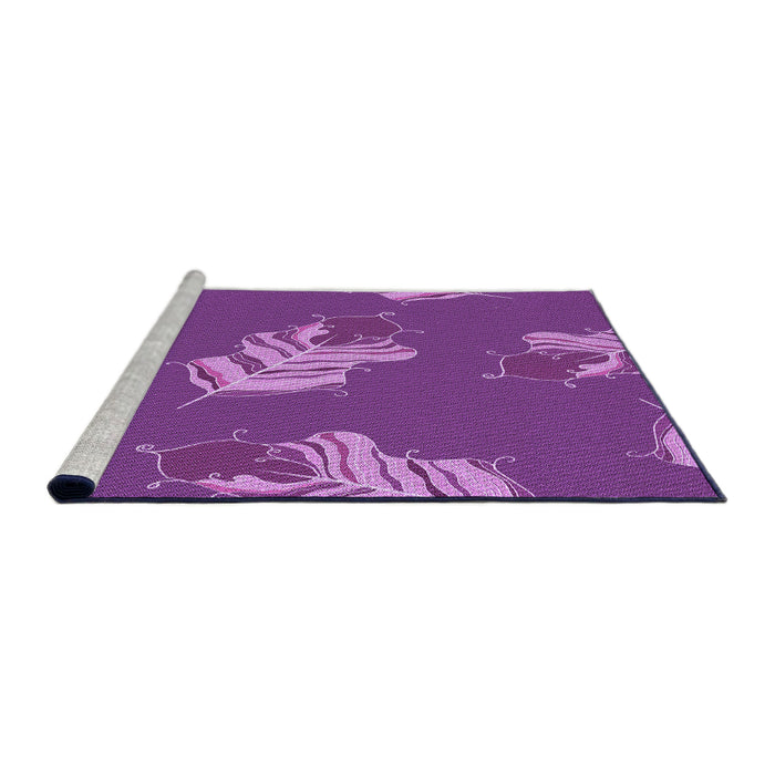 Sideview of Machine Washable Transitional Crimson Purple Rug, wshpat2734pur