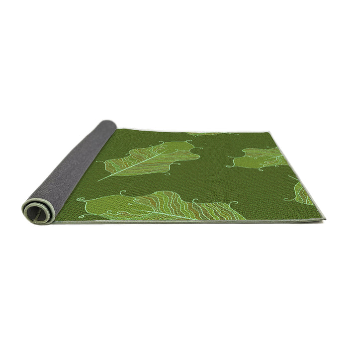 Thickness of Patterned Seaweed Green Rug, pat2735grn