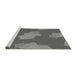 Sideview of Machine Washable Transitional Grey Gray Rug, wshpat2735gry