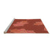 Sideview of Machine Washable Transitional Bright Orange Rug, wshpat2735org