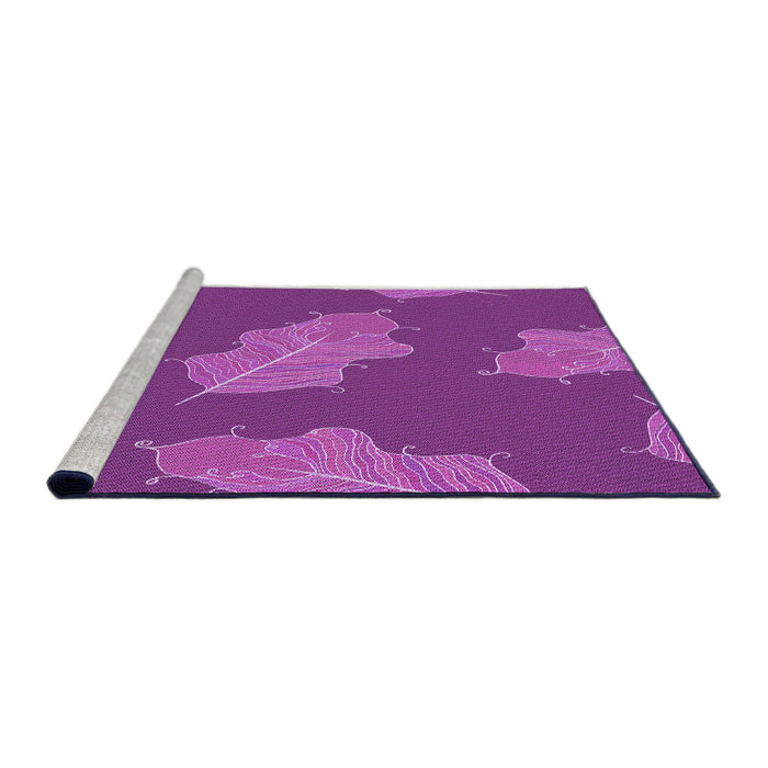 Sideview of Machine Washable Transitional Crimson Purple Rug, wshpat2735pur