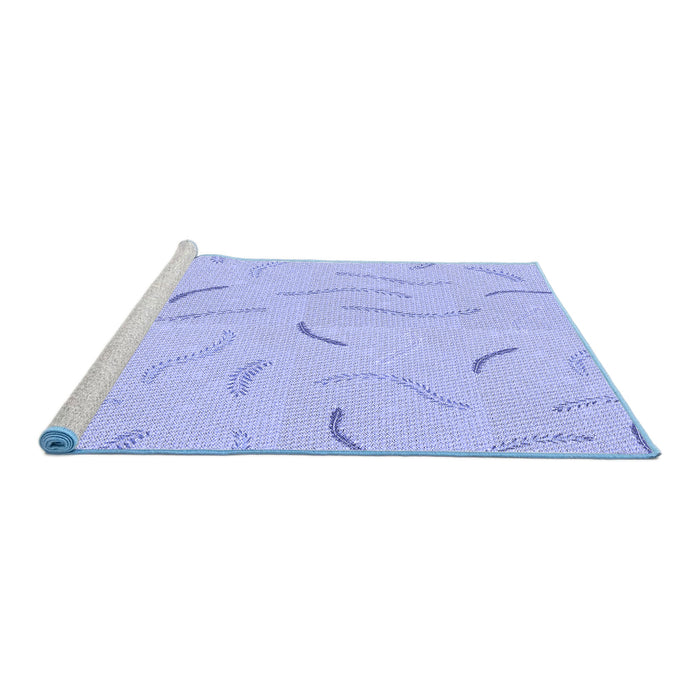 Sideview of Machine Washable Transitional Purple Mimosa Purple Rug, wshpat2736blu