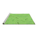 Sideview of Machine Washable Transitional Green Rug, wshpat2736grn