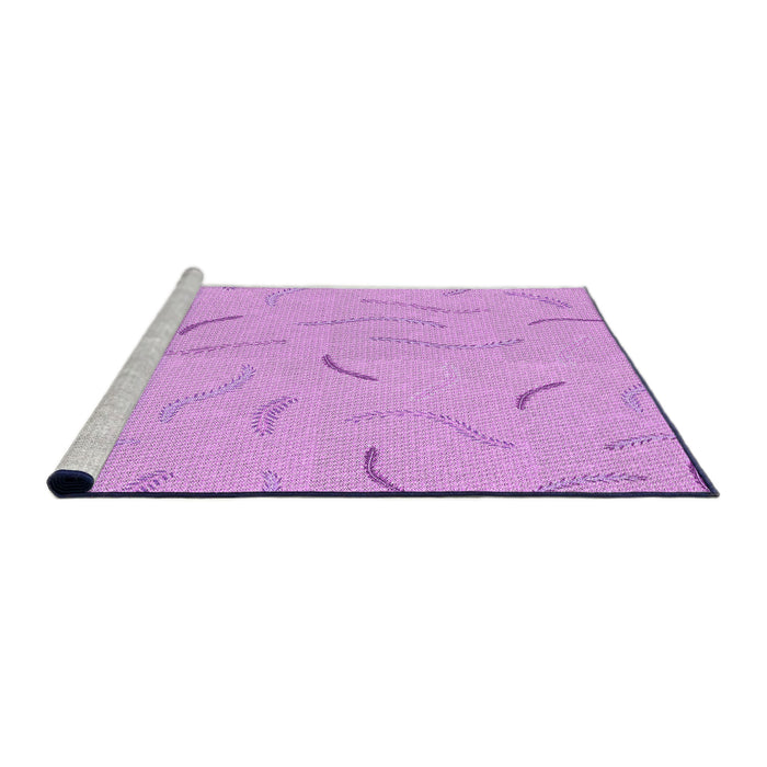 Sideview of Machine Washable Transitional Blossom Pink Rug, wshpat2736pur