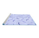 Sideview of Machine Washable Transitional Lavender Blue Rug, wshpat2737blu