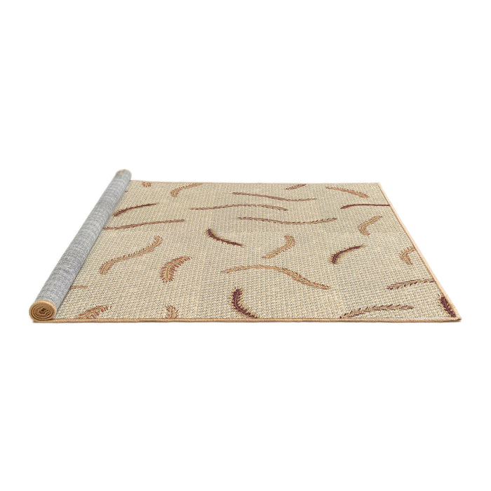 Sideview of Machine Washable Transitional Moccasin Beige Rug, wshpat2737brn