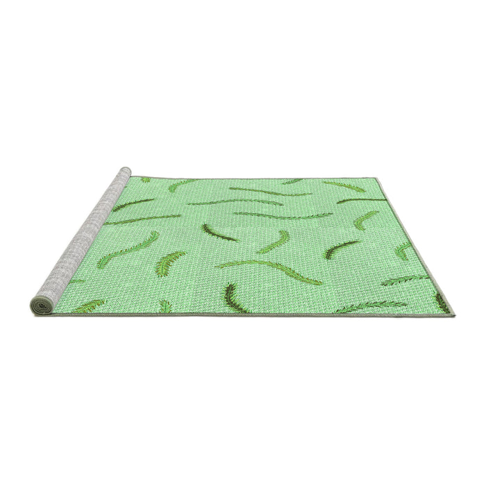 Sideview of Machine Washable Transitional Mint Green Rug, wshpat2737grn