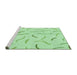 Sideview of Machine Washable Transitional Mint Green Rug, wshpat2737grn