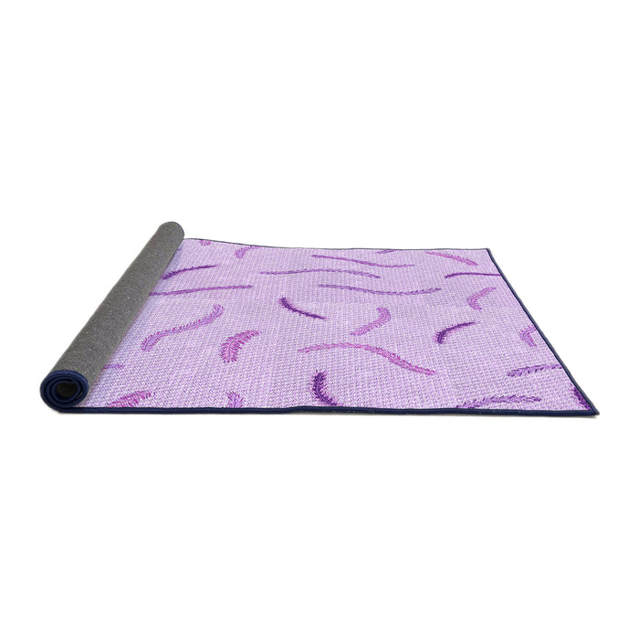 Thickness of Patterned Violet Purple Rug, pat2737pur