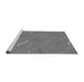 Sideview of Machine Washable Transitional Ash Gray Rug, wshpat2738gry