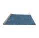 Sideview of Machine Washable Transitional Blue Rug, wshpat2738lblu