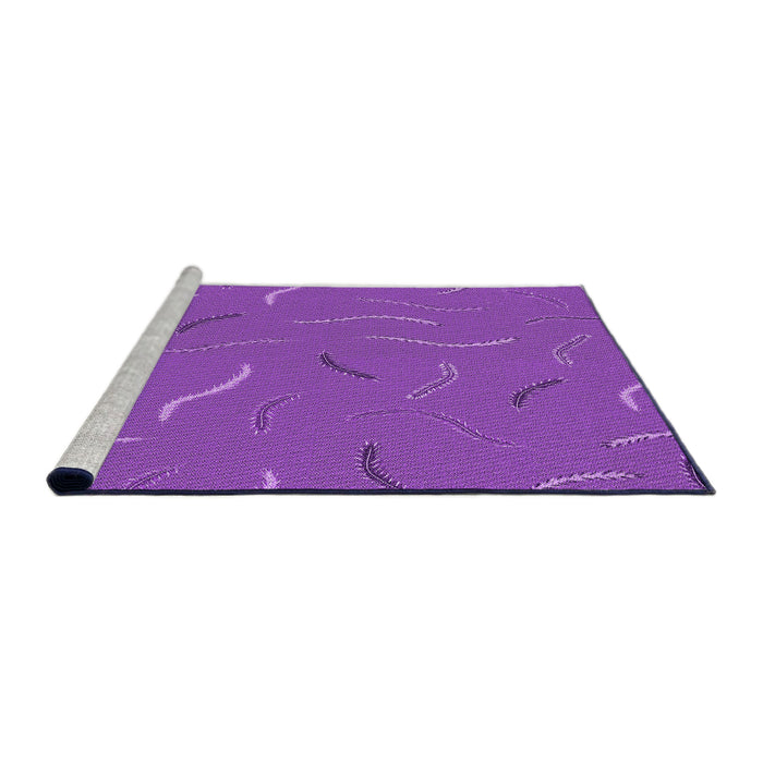 Sideview of Machine Washable Transitional Neon Purple Rug, wshpat2738pur