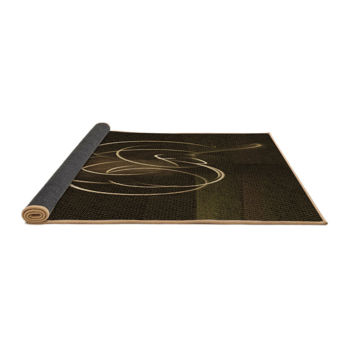 Thickness of Patterned Black Rug, pat2739brn