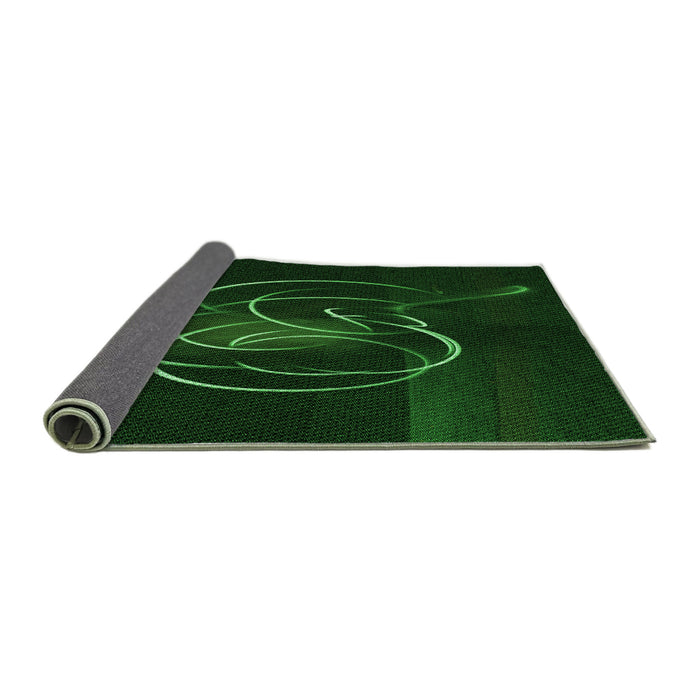 Thickness of Patterned Green Rug, pat2739grn