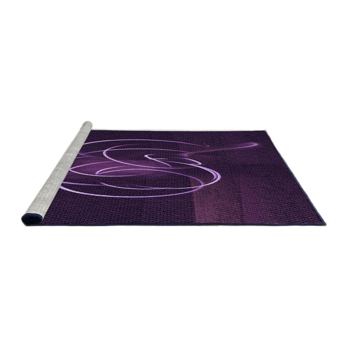 Sideview of Machine Washable Transitional Purple Rug, wshpat2739pur