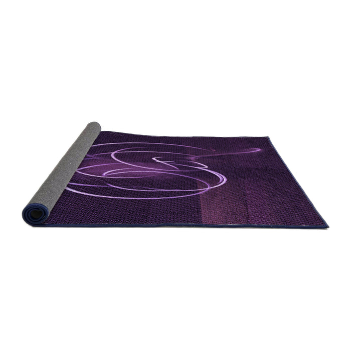 Thickness of Patterned Purple Rug, pat2739pur