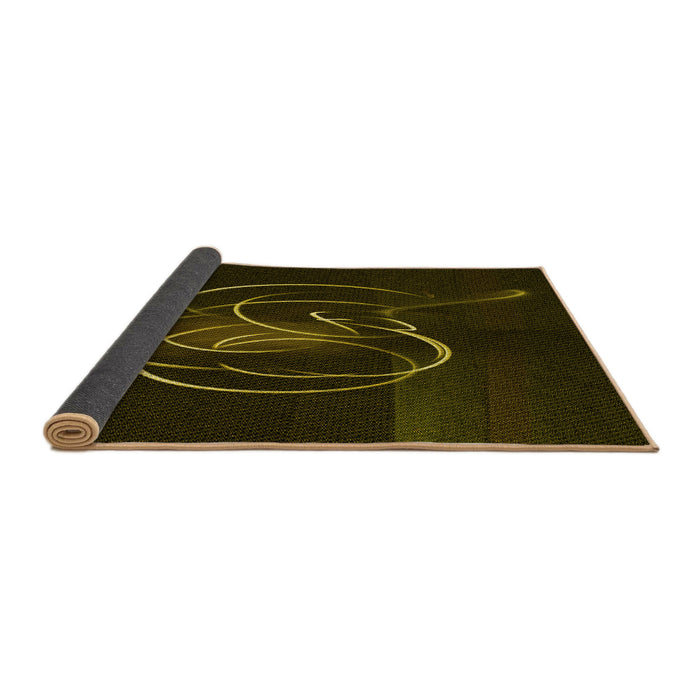 Thickness of Patterned Black Rug, pat2739yw