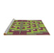 Sideview of Machine Washable Transitional Pistachio Green Rug, wshpat274brn