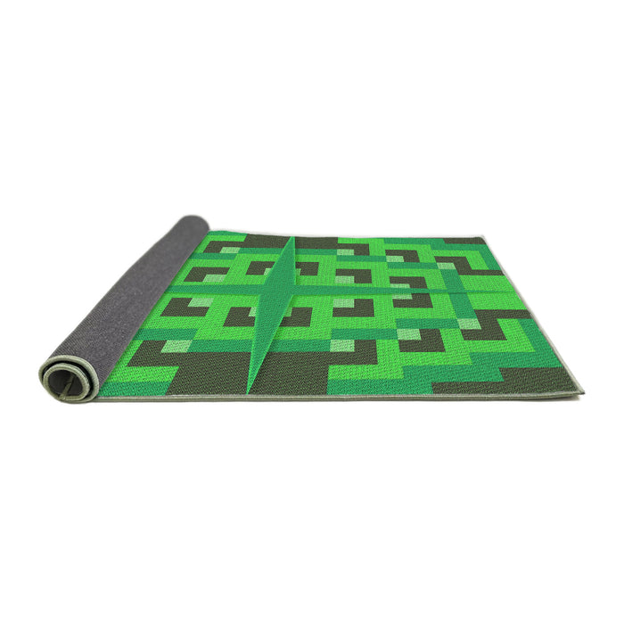 Thickness of Patterned Forest Green Rug, pat274grn