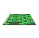 Sideview of Machine Washable Transitional Forest Green Rug, wshpat274grn