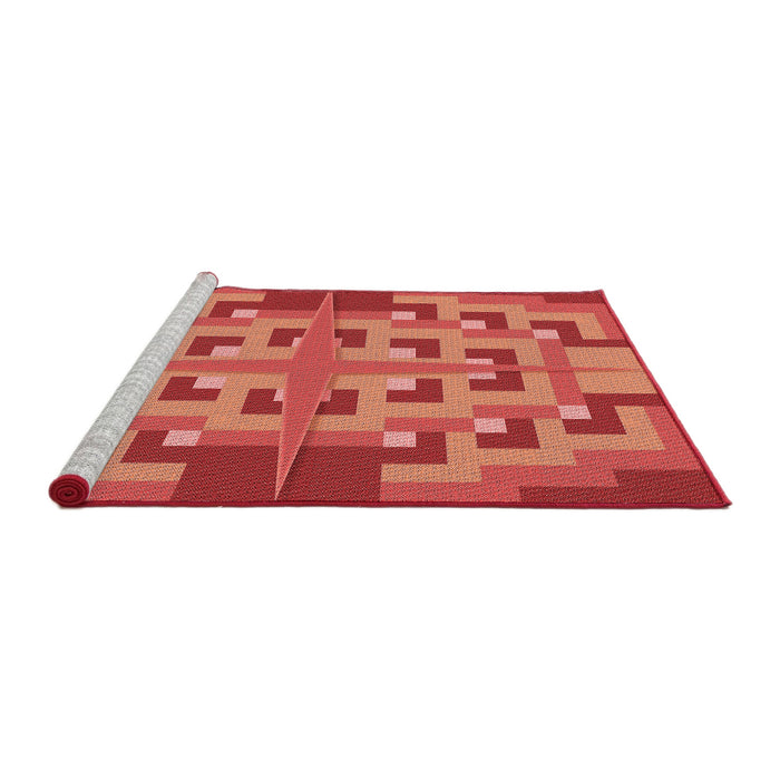 Sideview of Machine Washable Transitional Red Rug, wshpat274rd