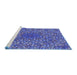 Sideview of Machine Washable Transitional Sky Blue Rug, wshpat2740blu