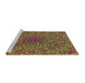 Sideview of Machine Washable Transitional Caramel Brown Rug, wshpat2740brn