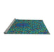 Sideview of Machine Washable Transitional Blue Rug, wshpat2740lblu