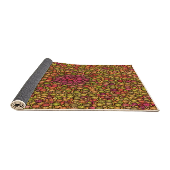 Thickness of Patterned Tomato Red Rug, pat2740org