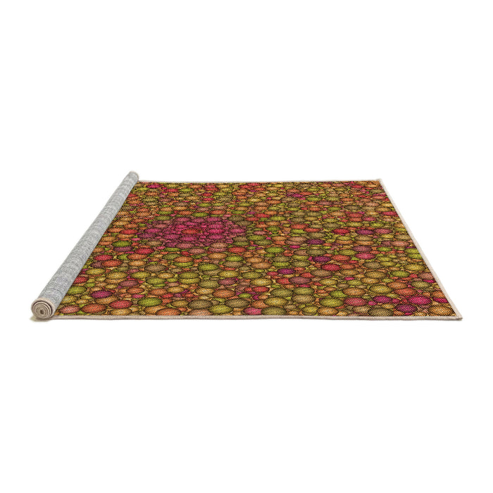Sideview of Machine Washable Transitional Tomato Red Rug, wshpat2740org