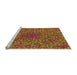 Sideview of Machine Washable Transitional Tomato Red Rug, wshpat2740org