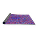 Thickness of Patterned Dark Magenta Purple Rug, pat2740pur