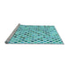 Sideview of Machine Washable Transitional Blue Rug, wshpat2741lblu