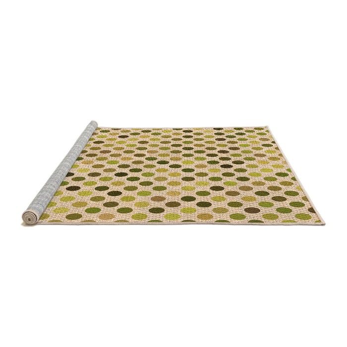 Sideview of Machine Washable Transitional Khaki Gold Rug, wshpat2741org