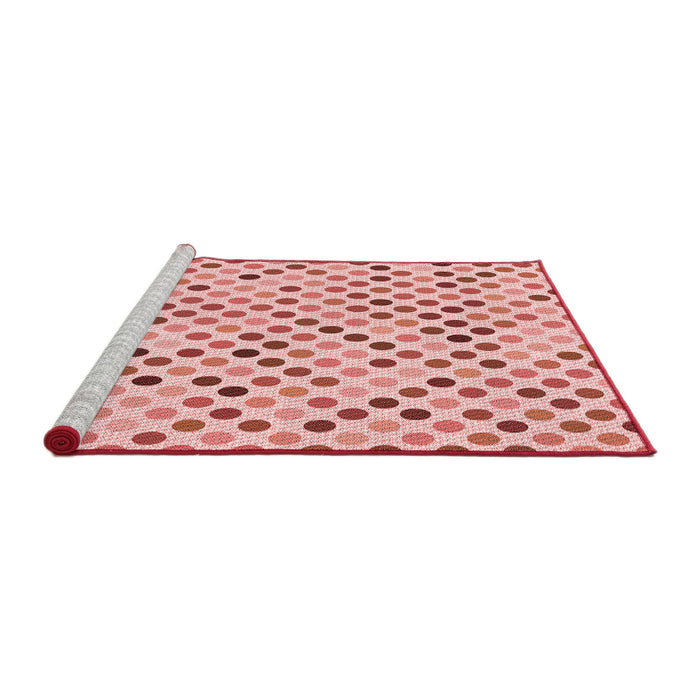 Sideview of Machine Washable Transitional Orange Rug, wshpat2741rd