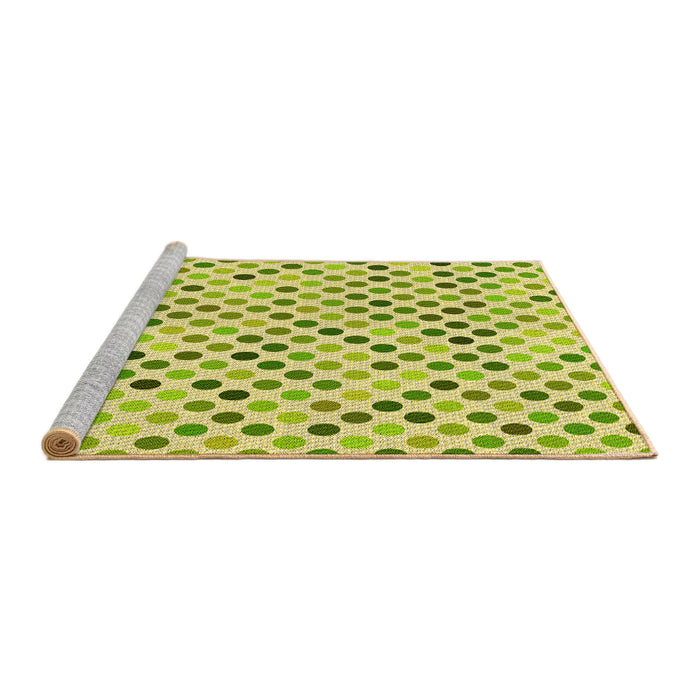 Sideview of Machine Washable Transitional Pistachio Green Rug, wshpat2741yw