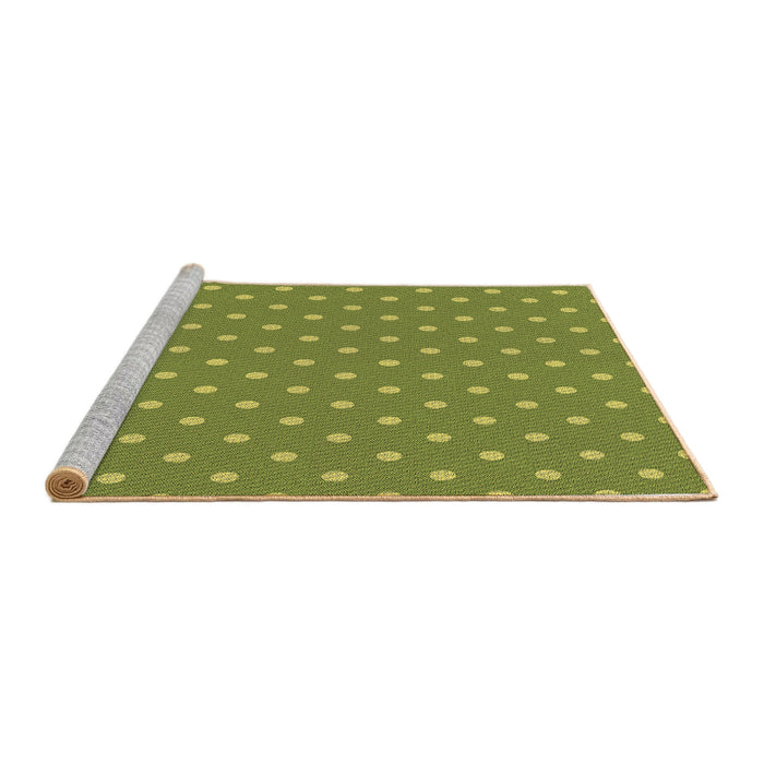 Sideview of Machine Washable Transitional Pistachio Green Rug, wshpat2742brn