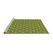 Sideview of Machine Washable Transitional Pistachio Green Rug, wshpat2742brn