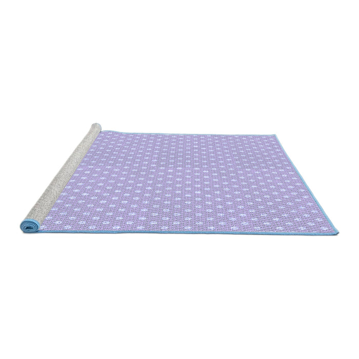 Sideview of Machine Washable Transitional Purple Mimosa Purple Rug, wshpat2743blu