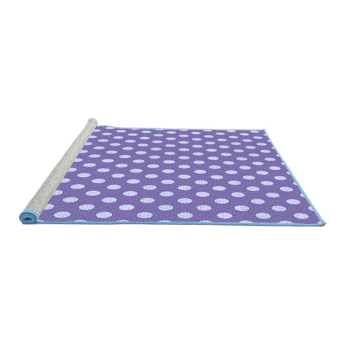 Sideview of Machine Washable Transitional Slate Blue Rug, wshpat2744blu