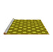 Sideview of Machine Washable Transitional Dark Yellow Green Rug, wshpat2746yw