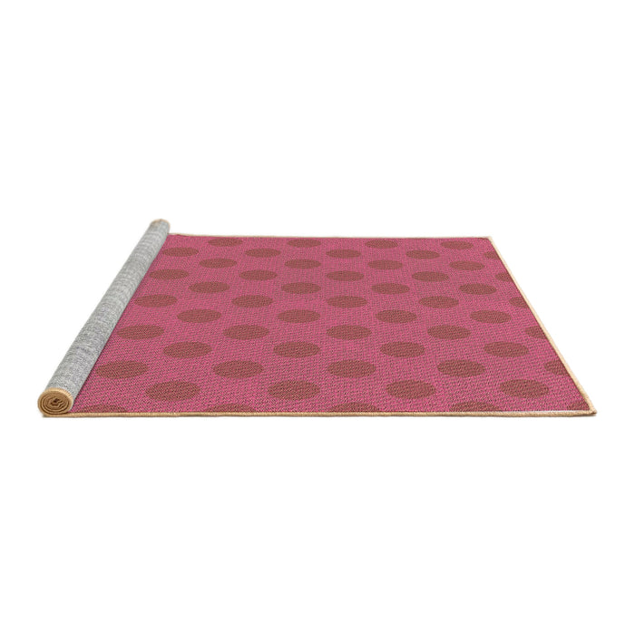 Sideview of Machine Washable Transitional Red Rug, wshpat2747brn