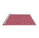 Sideview of Machine Washable Transitional Red Rug, wshpat2747brn