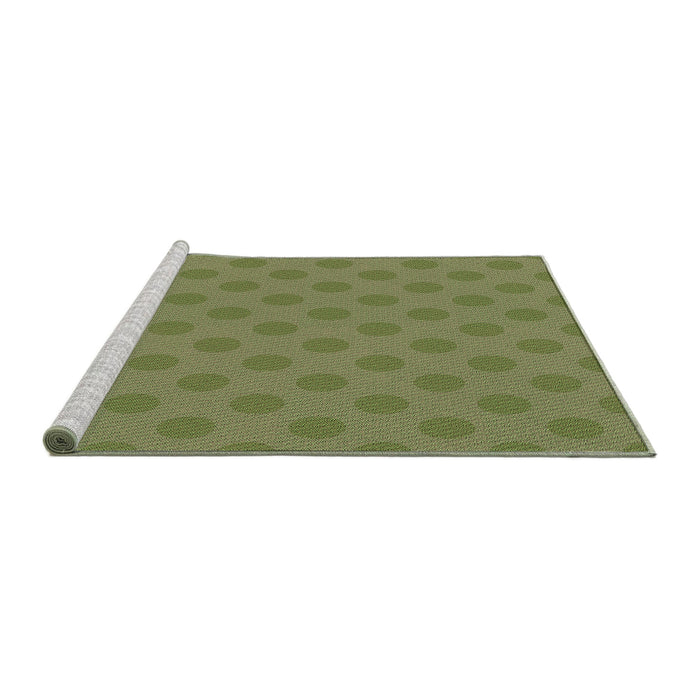 Sideview of Machine Washable Transitional Yellow Green Rug, wshpat2747grn