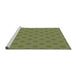 Sideview of Machine Washable Transitional Yellow Green Rug, wshpat2747grn