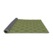 Thickness of Patterned Yellow Green Rug, pat2747grn